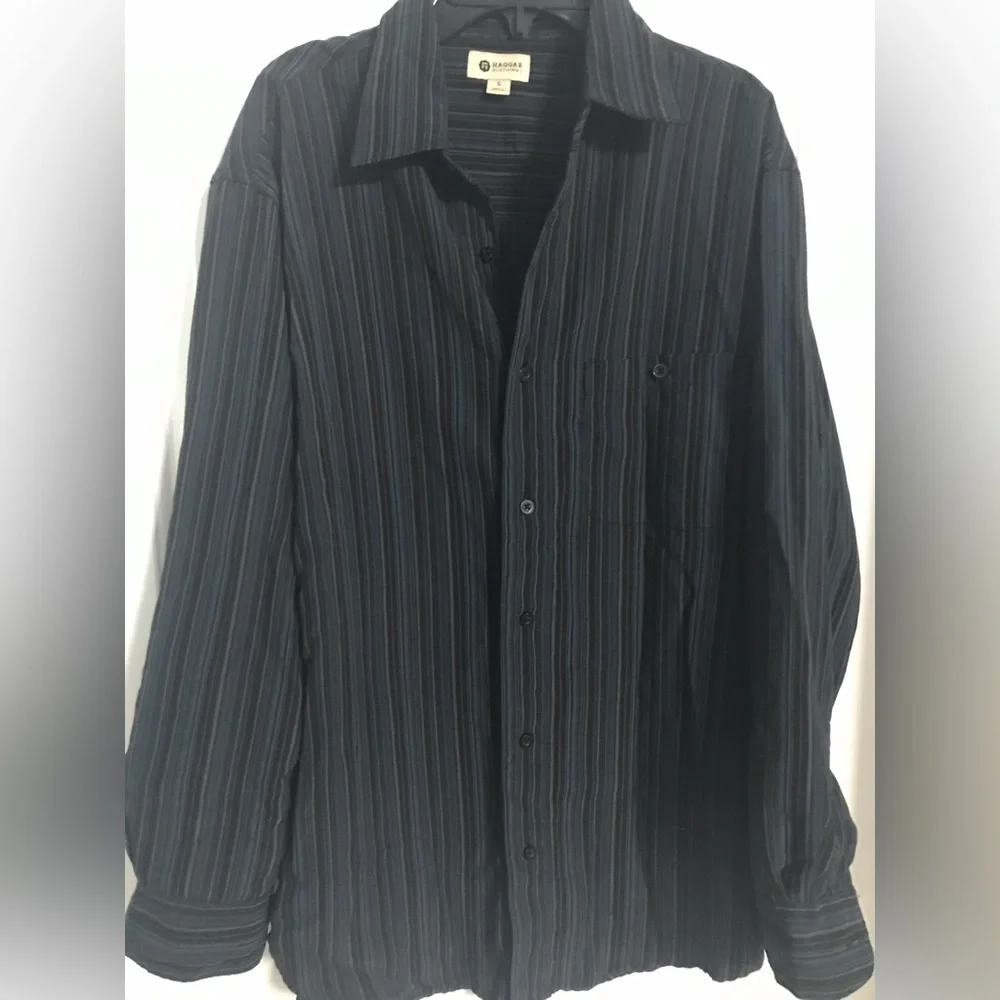 2 pcs MENS  HAGGAR & AXIST long-sleeved dress shirt used very good condition - Picture 5 of 14